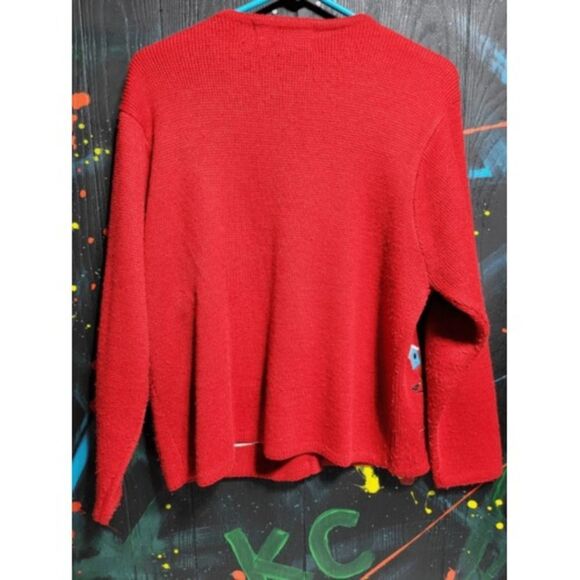 Red Crystal Kobe Snowman w/bells‎ for buttons Sweater Christmas #015 - Picture 4 of 4